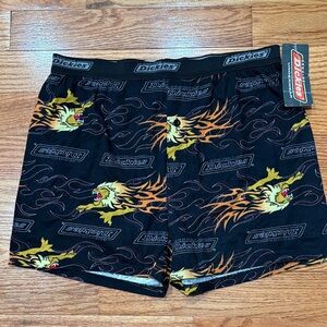 Dickies Black and Orange Graphic Shorts/underwear - size large